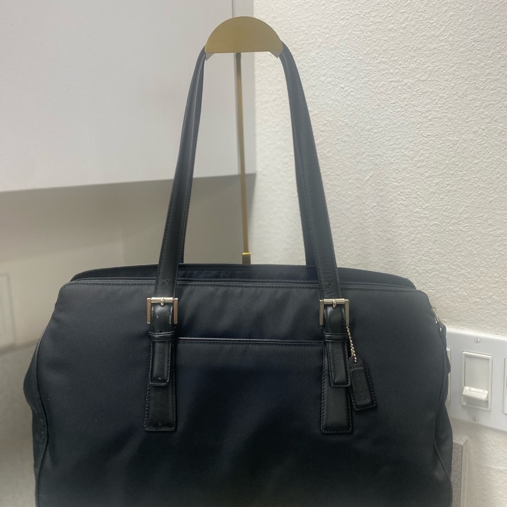Coach Vintage Mercer Twill and Leather Black Satchel EUC - Picture 1 of 15